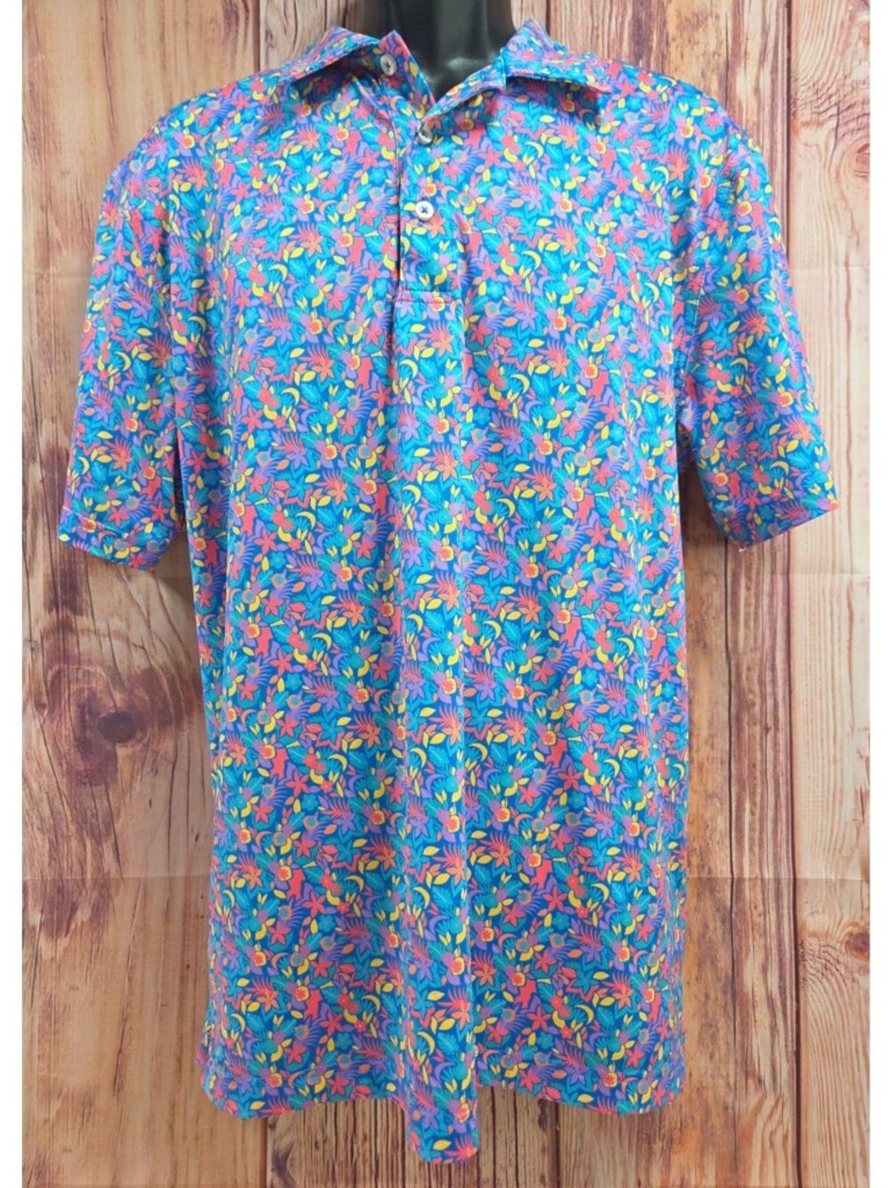 Chubbies Mens Floral Polo Shirt Medium Tropical Print